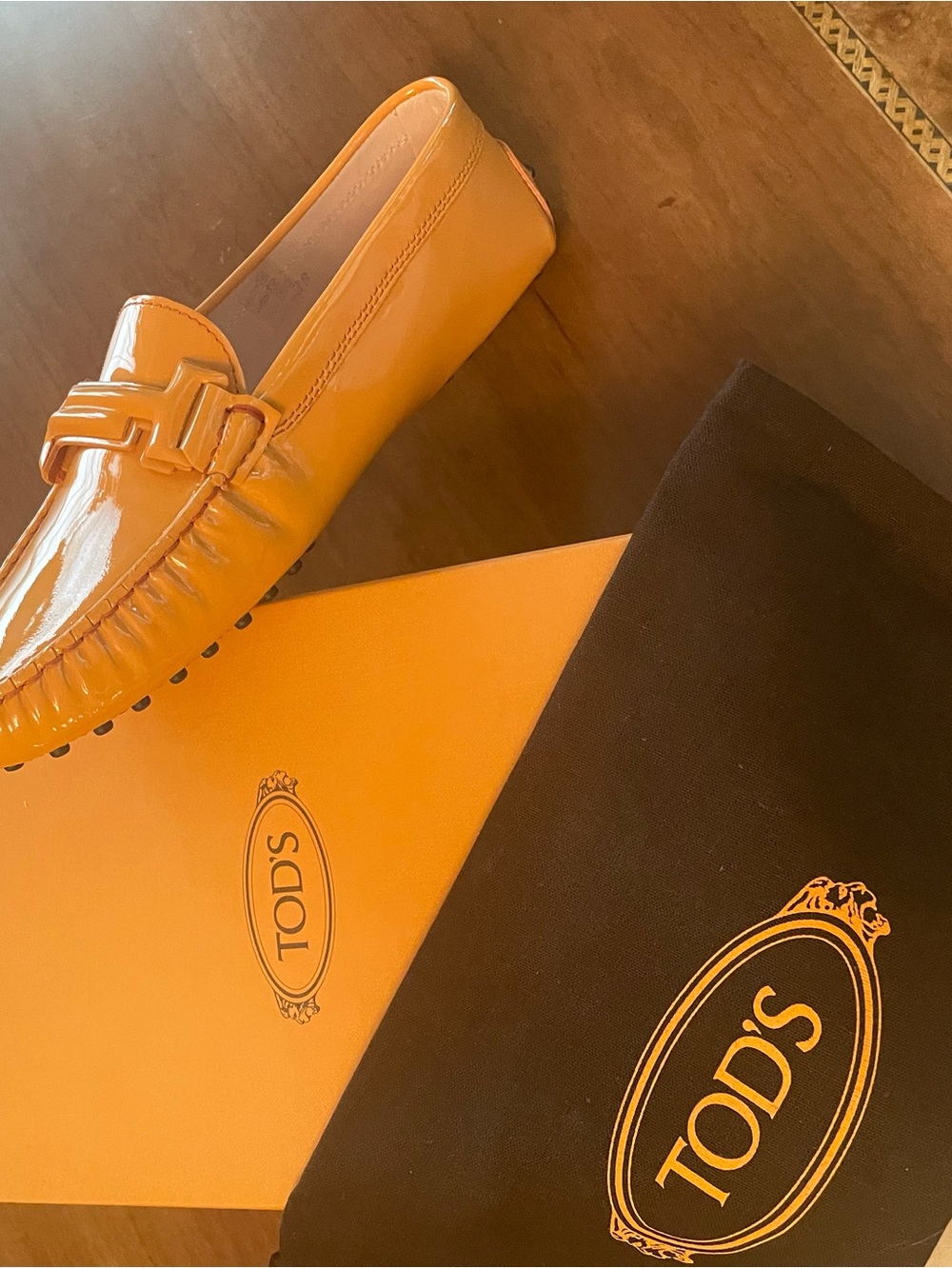 TOD'S Gommini Maxi Doppia in Melon Patent Leather Loafers